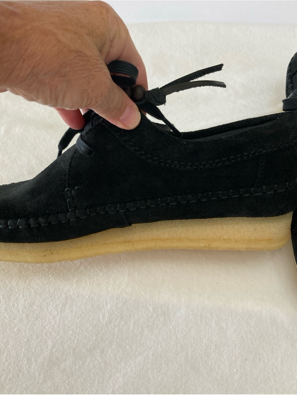 Clarks Women’s Weaver Black Suede Lace-Up Casual Shoes 8.5M - Picture 3 of 14